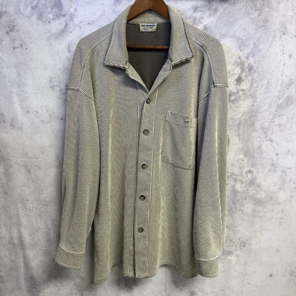 Vintage BC Ethic Lounge Shirt Men’s 2XL 26.5x29.5 Long Sleeve Corduroy Shacket